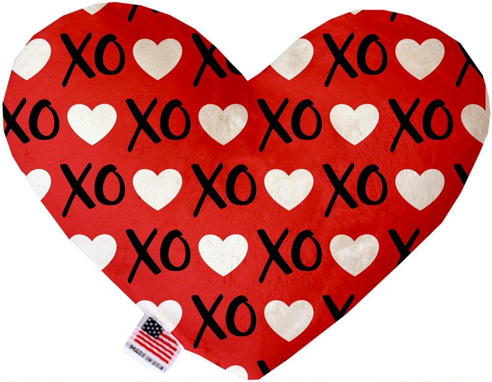 Red XOXO 8 inch Canvas Heart Dog Toy