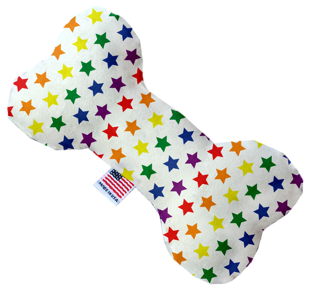 Rainbow Stars 8 inch Canvas Bone Dog Toy