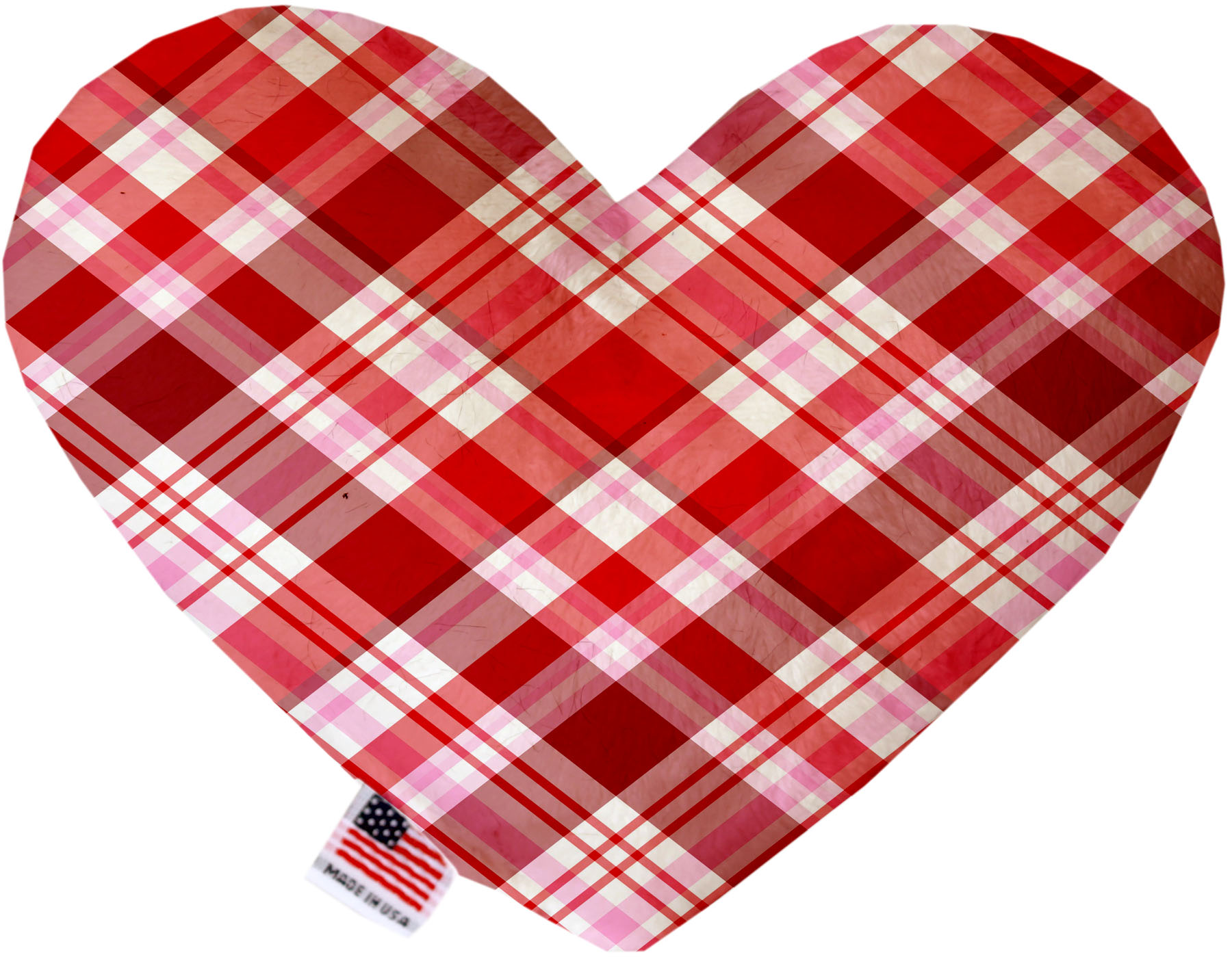 Valentines Day Plaid 6 inch Heart Dog Toy