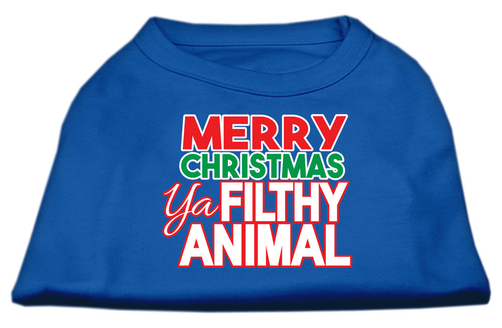 Ya Filthy Animal Screen Print Pet Shirt Blue XXXL