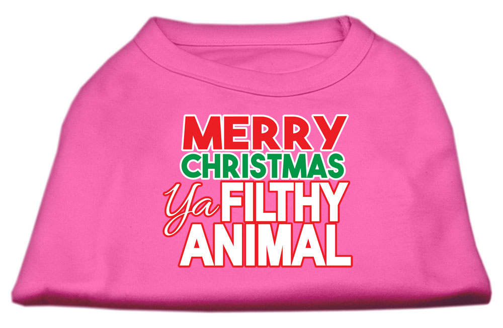 Ya Filthy Animal Screen Print Pet Shirt Bright Pink XS