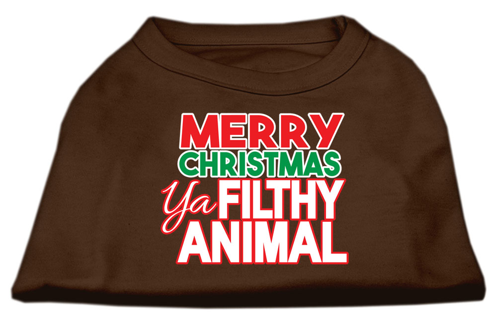 Ya Filthy Animal Screen Print Pet Shirt Brown XXL