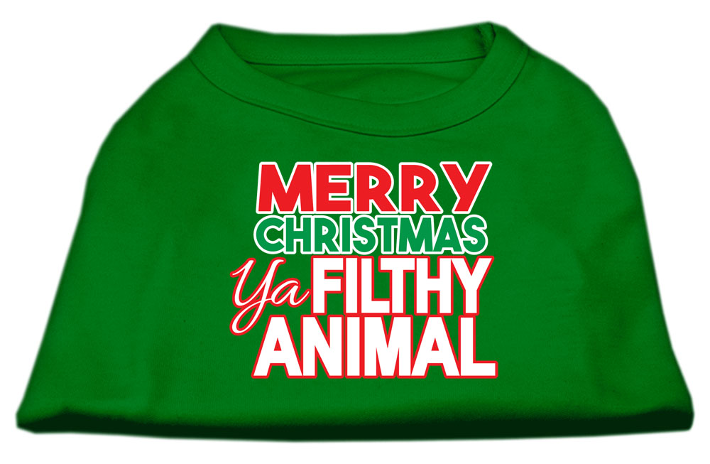 Ya Filthy Animal Screen Print Pet Shirt Emerald Green XXL
