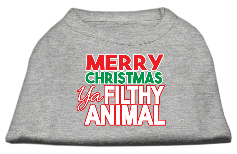 Ya Filthy Animal Screen Print Pet Shirt Grey XXL