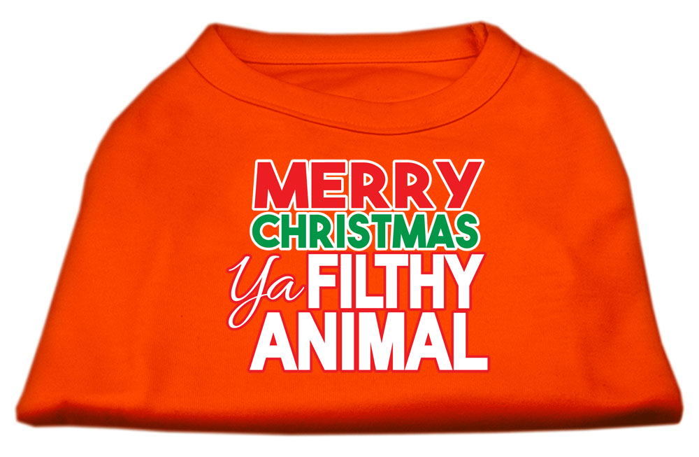 Ya Filthy Animal Screen Print Pet Shirt Orange XXL