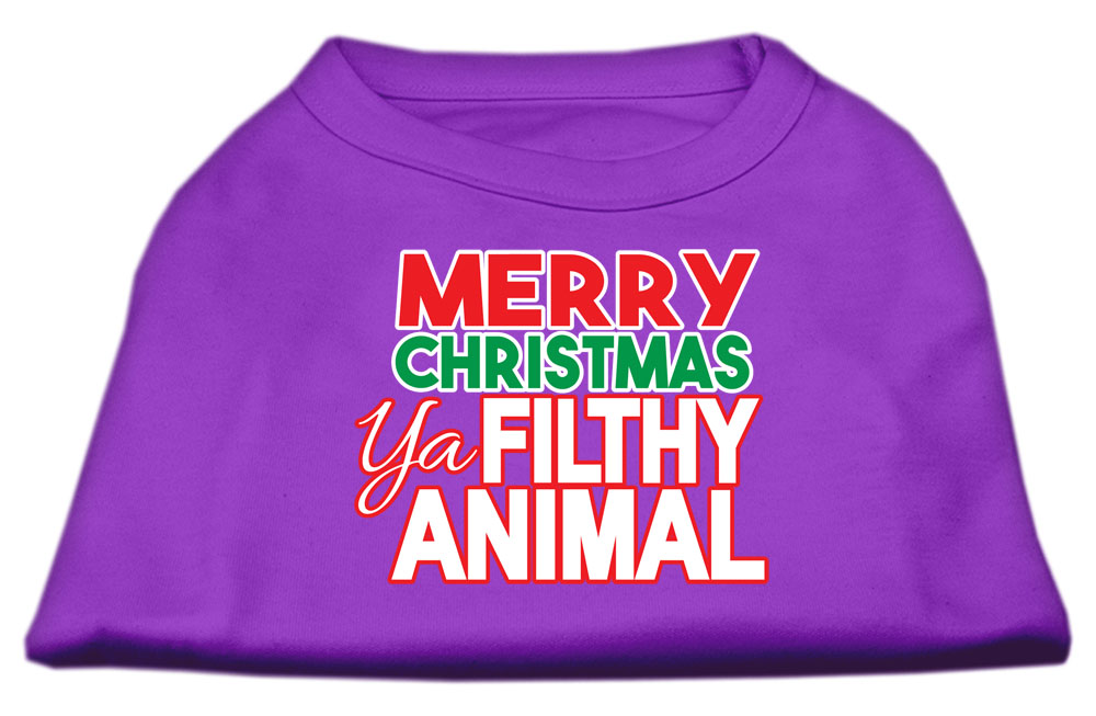 Ya Filthy Animal Screen Print Pet Shirt Purple XXXL