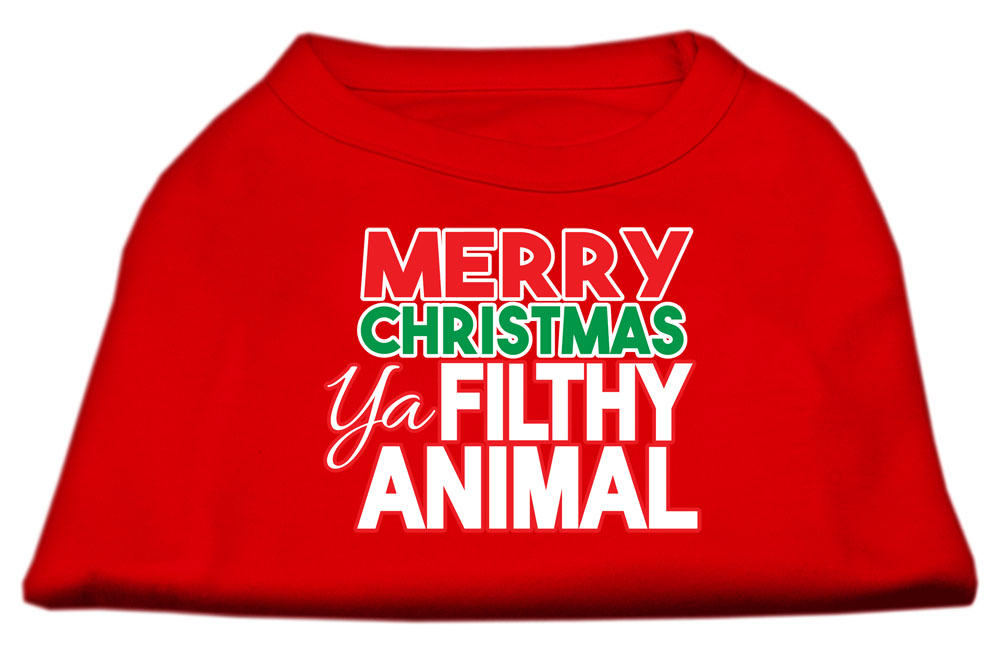 Ya Filthy Animal Screen Print Pet Shirt Red XXL